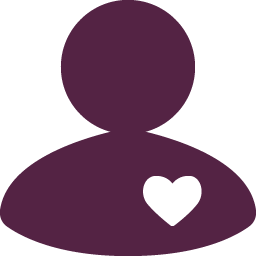 Outline of a head and upper torso with a heart shape 